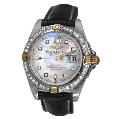 Pre-owned Breitling Cockpit Windrider Automatic Chronometer Diamond B49350 Unisex Watch (black, arb23595)
