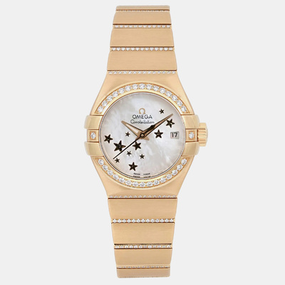 Omega Constellation 123.55.27.20.05.002, Yellow Gold Diamond Women's Watch 1193456 (white, arb23620)