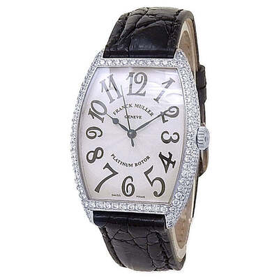 Franck Muller Cintree Curvex Ladies Watch 2852 SC D, Automatic Movement with Diamond Bezel Setting (black, arb23624)