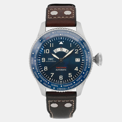 IWC Timezoner Le Petit Prince IW395503 Automatic Men's Stainless Steel Watch 46mm Blue Dial 1193479 (blue, arb23660)