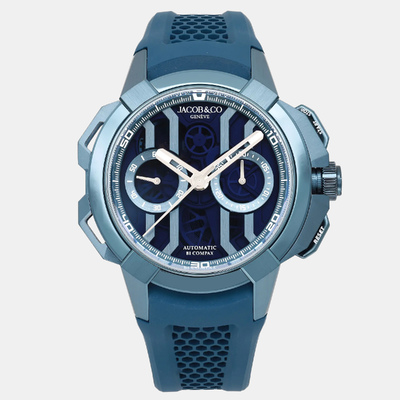 Jacob & Co Epic X Chrono EC400.22.AF.AA.A Automatic Skeleton Blue Dial Titanium Men's Wristwatch 1193459 (blue, arb23696)