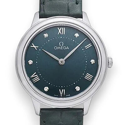 Omega De Ville Prestige Ladies Watch 434.13.30.60.60.001 - Green Dial, Silver-tone Steel Case (green, arb23700)