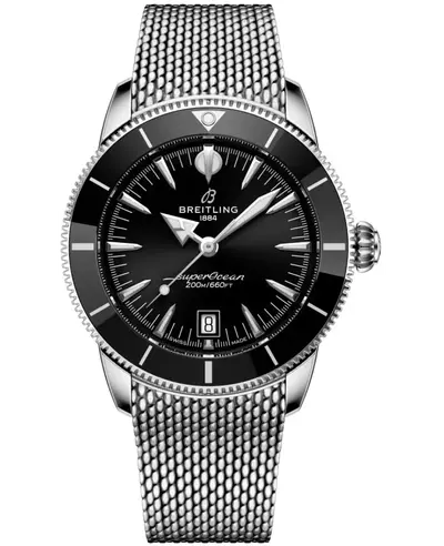 AB3111241B1A1 Breitling Men's Automatic Watch Super Ocean Heritage B31 Black Dial Stainless Steel (black, arb23729)