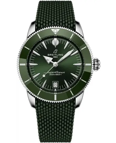 AB3111361L1S1 Breitling B31 Men's Automatic 42 Green Dial Rubber Strap Chronograph (green, arb23730)