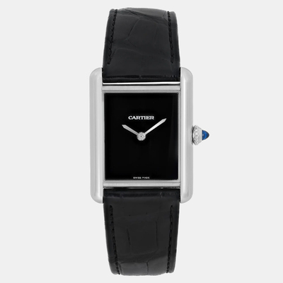 Cartier Tank Must WSTA0072 Quartz Stainless Steel Women's Wristwatch 25.5 mm, Reference 1193508 (black, arb23744)