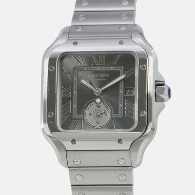 Cartier Santos WSSA0076 Automatic Grey Stainless Steel Men's Wristwatch 40.2 mm 1190218 (arb23751)