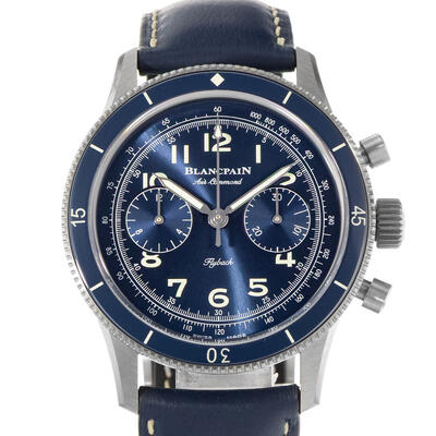 Pre-owned Blancpain Air Command Chronograph Blue Dial Mens Watch AC02-12B40-63A (blue, arb23769)