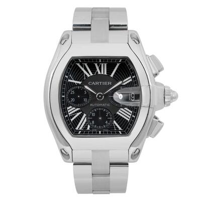 Pre-owned Cartier Chronograph Roadster Mens Black Dial w62007x6 (black, arb23772)