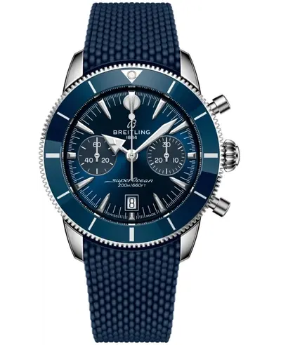 New Breitling Superocean Heritage B01 Chronograph 42mm Blue Dial Rubber Strap AB0156161C1S1 (blue, arb23777)