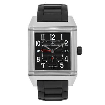 Pre-owned Jaeger-LeCoultre Reverso Squadra Hometime 230.8.77 - Analog Mens Watch With Day-Night Indicator (black, arb23800)