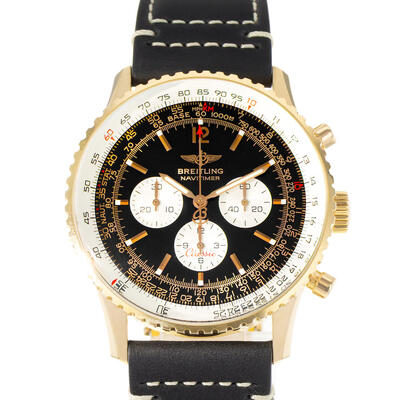 Pre-owned Breitling Navitimer Chronograph Automatic H30330 | Rose Gold-Tone Case, Black Dial, Mens Watch (black, arb23823)