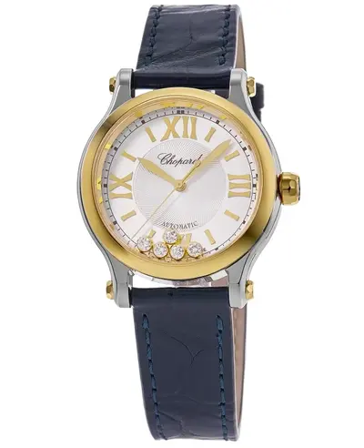 Chopard Happy Sport Automatic 33mm Silver Dial Floating Diamonds Model 278608-4001 (arb23841)
