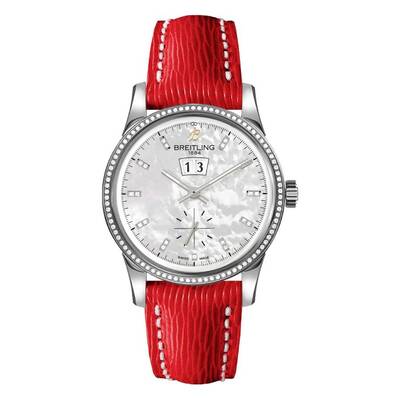 Breitling Transocean Automatic Diamond Mother of Pearl Dial Watch A1631053/A765 (arb23845)