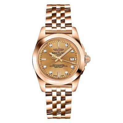 Breitling Galactic Quartz Chronometer Diamond Gold Dial Ladies Watch H7133012/H550 (arb23846)