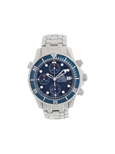 Omega Seamaster 31678290 Chronograph Blue Dial Round Case Stainless Steel Automatic Movement Unidirectional Bezel Screw-down Crown EXCELLENT Condition With Original Box Papers One-Year Boutique Warranty (arb23862)