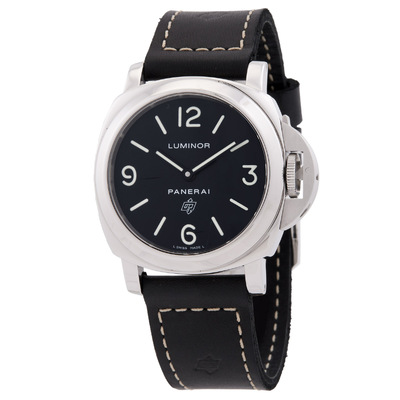 Pre-owned Panerai Luminor Base Black Dial Mens Watch PAM00000 (black, arb23875)
