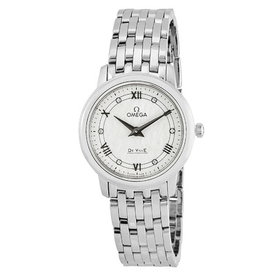 Omega De Ville Prestige White Silvery Diamond Dial Ladies Watch, Art No: 424.10.27.60.52.002 (black, arb4838)
