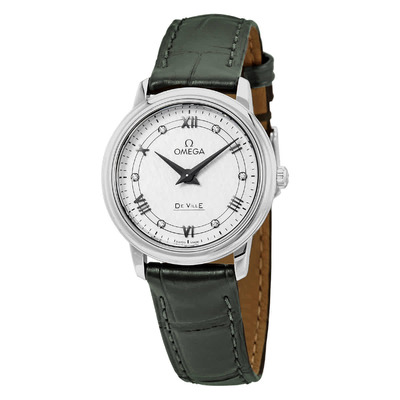 Omega De Ville Prestige White Silvery Diamond Dial Ladies Watch 42413276052002 424.13.27.60.52.002 (black, arb2901)
