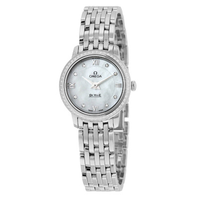 Omega De Ville Prestige Mother of Pearl Dial Stainless Steel Quartz Ladies Watch - Ref. 424.15.24.60.55.001 (arb2929)