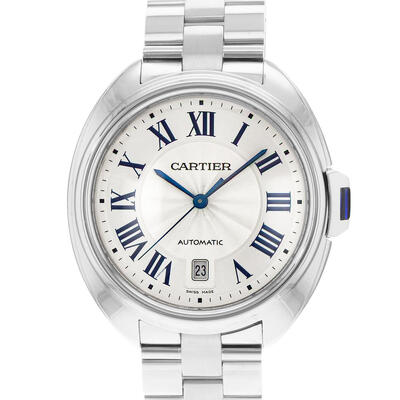 Pre-owned Cartier Cle Automatic Silver Dial Mens Watch WSCL0007 (arb23929)