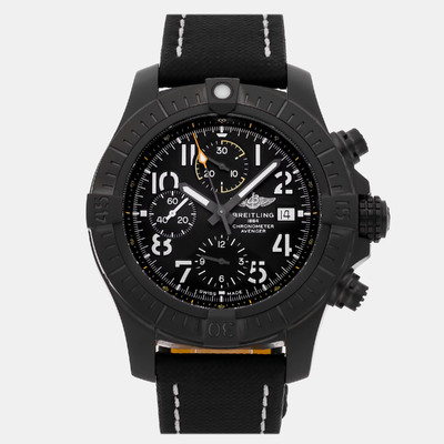 Pre-Owned Breitling Avenger Chronograph Night Mission V13317101B1X2 Automatic Black Titanium Men's Wristwatch 45 mm 1198089 (black, arb23937)
