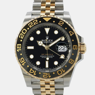 Rolex GMT-Master II Reference 126713GRNR Men's Automatic Black Stainless Steel and Yellow Gold Wristwatch 1197612 (black, arb23944)