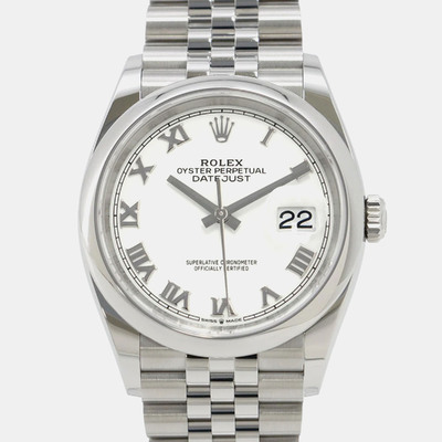 Rolex Datejust 126200 Men's Automatic Stainless Steel Watch, White Dial - Ref: 1197615 (white, arb23949)