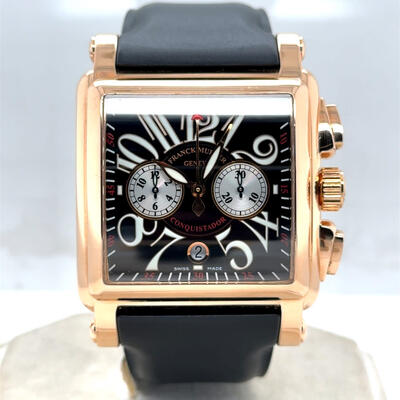 Pre-owned Franck Muller Conquistador Chronograph Automatic Black Dial Mens Watch 10000 H CC (black, arb23958)