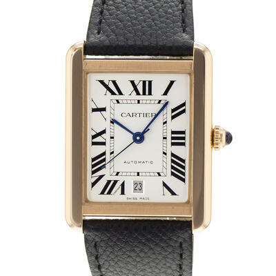 Pre-owned Cartier Tank Solo Automatic Silver Dial Mens Watch w5200026 3514 (black, arb23975)