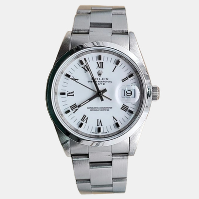 Rolex Oyster Perpetual Date 15200 White Dial Stainless Steel Men's Watch 1198954 (white, arb23989)
