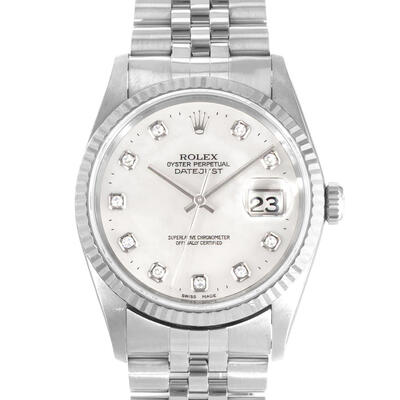 Pre-owned Rolex Datejust 36 Automatic Chronometer Diamond Mens Watch Model 16234 MDJ (arb24020)