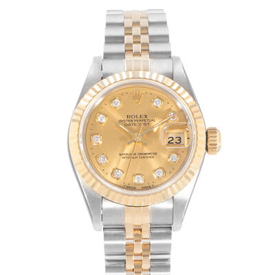 Pre-owned Rolex Datejust 26 Automatic Chronometer Diamond Champagne Dial Ladies Watch Reference: 69173 CDJ (beige, arb24024)