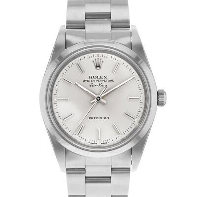 Pre-owned Rolex Air King Automatic Chronometer Silver Dial Mens Watch 14000 SSO (arb24032)