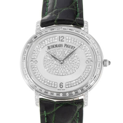 Pre-owned Audemars Piguet Millenary Automatic Diamond Silver Dial Ladies Watch 15118BC (arb24052)