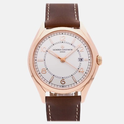 Vacheron Constantin Pre-Owned FiftySix 4600E/000R-B441 Automatic Men's Watch Rose Gold Case Silver Dial 1199748 (arb24062)