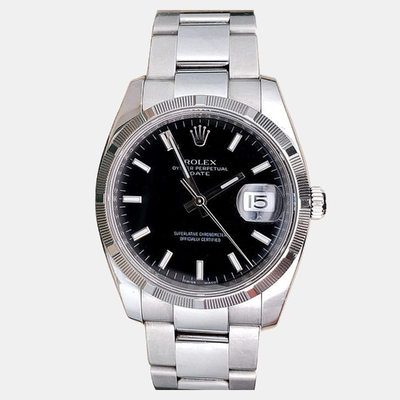 Rolex Oyster Perpetual Date 115210 - Black Stainless Steel Men's Watch 1198983 (black, arb24069)