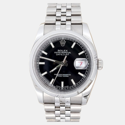 1199034 Rolex Datejust 116200 Automatic Stainless Steel Black Dial Men's Watch (black, arb24071)