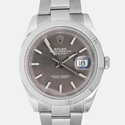 Rolex Datejust Reference 126300, Automatic Rhodium Stainless Steel Men's Wristwatch 1199133 (arb24075)