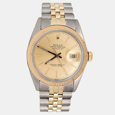 Rolex Datejust 16013 Champagne Yellow Gold Men's Watch (Ref: 1198985) (arb24077)