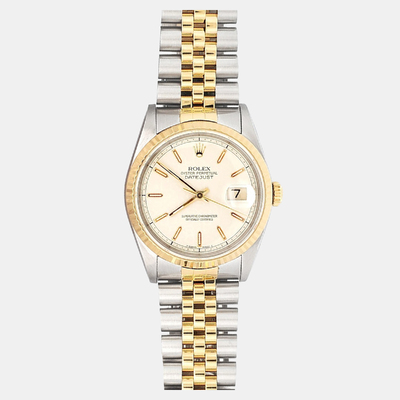 Rolex Datejust 16233 Automatic Cream Dial 18k Yellow Gold Stainless Steel Men's Watch 1198991 (arb24084)