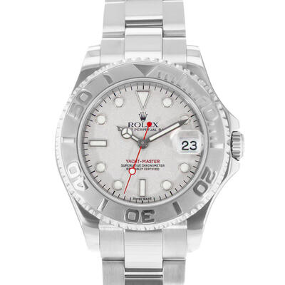 Pre-owned Rolex Yacht-Master Automatic Chronometer Silver Dial Mens Watch 168622-SSO 168622 SSO (arb24111)