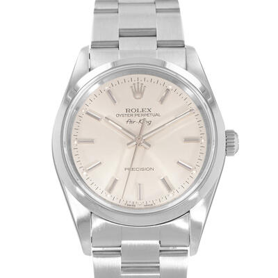 Pre-owned Rolex Air King Automatic Chronometer Silver Dial Mens Watch Reference 14000 14000 SSO (arb24112)