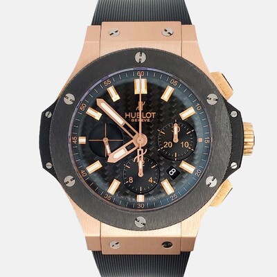 Hublot Big Bang 301PM1780RX Automatic Chronograph Men's Watch in Rose Gold and Black Ceramic 1200614 (black, arb24136)