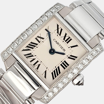 Cartier Tank Francaise WE1002S3 - Elegant White Gold Wristwatch for Women 1199119 (arb24147)