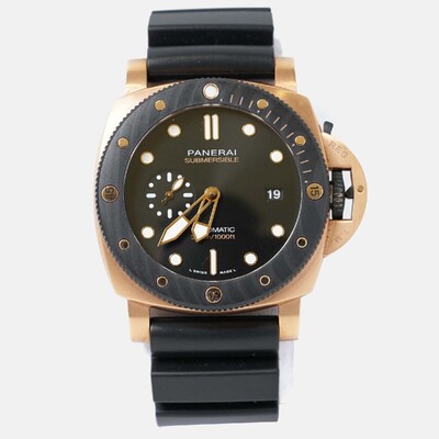 Panerai Submersible Automatic Black Dial PAM02070 Rose Gold Men's Watch 1200401 (black, arb24172)