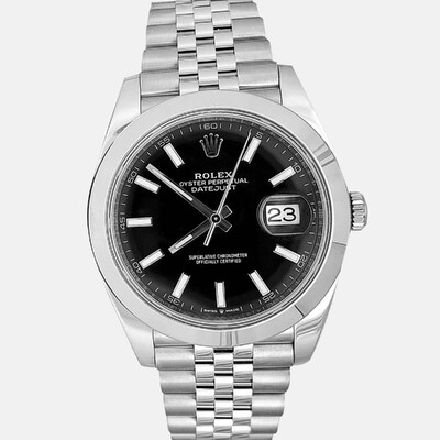 Rolex Datejust 126300 Automatic Stainless Steel Black Dial Watch 1200476 (black, arb24178)