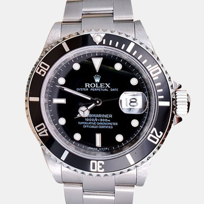 Rolex Chrono 1200486: Elegant Black Dial Submariner Date Automatic Watch (black, arb24181)