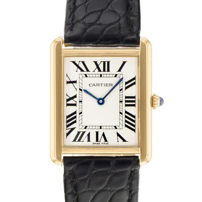 Pre-Owned Cartier Tank Solo Quartz Men's Watch W5200004 (black, arb24192)