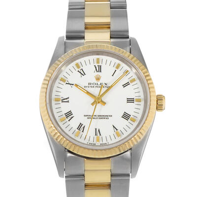 Pre-owned Rolex Oyster Perpetual 34 White Dial Mens Automatic Watch Model Ref: WSO 14233 WSO (arb24208)