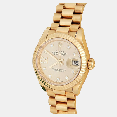 Rolex Datejust Women's Watch 1200760 28mm Yellow Gold Diamond (arb24220)